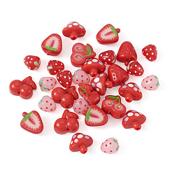30pcs 5 styles de perles acryliques opaques&nbsp;MACR-TA0002-94