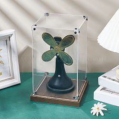 Transparente Acryl-Minifiguren-Vitrinen mit Holzsockel&nbsp;ODIS-WH0030-298A