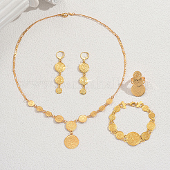 Lussuosi braccialetti e orecchini e collane e anelli in ottone in stile mediorientale per feste femminili&nbsp;HJ1470