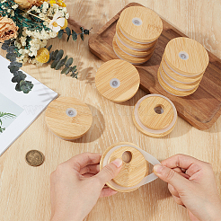 Tapas de taza de bambú&nbsp;LS-DIY-WH0128-41C