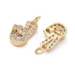 Pendenti in zirconi cubici trasparenti in micro pavè di ottone&nbsp;CU-CBA3F77-06G