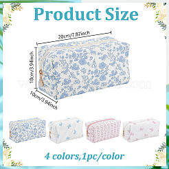 4 pz 4 colori rettangolare cotone cosmetico pouches&nbsp;AJEW-MA0001-57