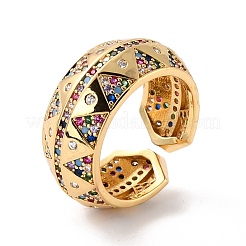 Anello a cupola con zirconi colorati per lei&nbsp;RJEW-C017-02G-RS