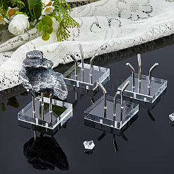 4 Stück Kristallkugel-Displayhalter aus Edelstahl mit quadratischen&nbsp;AJEW-DC0003-35
