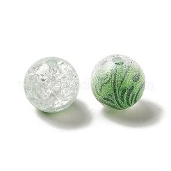 Perles acryliques craquelées peintes en spray bicolore&nbsp;OACR-G029-02D