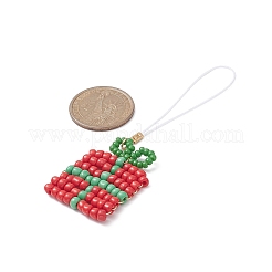 Decorazioni natalizie pendenti con perline di semi di vetro&nbsp;HJEW-TA00013-05