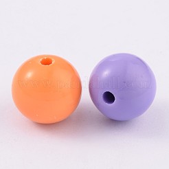 Undurchsichtigen stämmig Kaugummi Acrylperlen&nbsp;SACR-2425Y-M