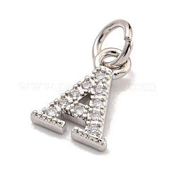 Lettre initiale en laiton avec breloques en zircone cubique&nbsp;KK-Q814-26A-P