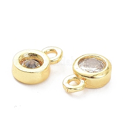 Messing Micro Pave klar Kubisch Zirkonia Charms Anhänger&nbsp;ZIRC-K086-23G