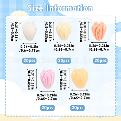 100 pieza de cuentas talladas de coral sintético teñidas en 5 colores&nbsp;CORA-SZ0001-02