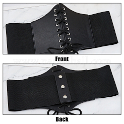 Large ceinture en chaîne élastique en simili cuir&nbsp;AJEW-WH0314-148A