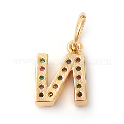 Charms in zirconi colorati con micro pavé di ottone&nbsp;ZIRC-F092-01-N