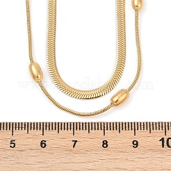 Doppellagige Schlangenketten-Halsketten aus 304er Edelstahl für Damen&nbsp;LS-NJEW-Z072-03G