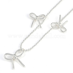 Halsketten mit Kugelkette aus Messing mit Schleife für Damen&nbsp;NJEW-K386-01P
