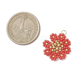 Pendenti di fiori con perline di vetro&nbsp;PALLOY-MZ01181-01