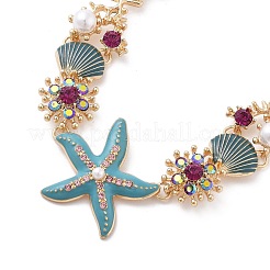 Sommer Strand Legierung Emaille & Strass Lätzchen Halsketten&nbsp;NJEW-Z052-01G