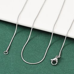 Anlaufgeschützte klassische schlichte Schlangenketten-Halsketten aus 304er Edelstahl für Herren und Damen&nbsp;X-STAS-M174-018P-B