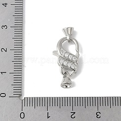 Fermoir pince de homard en laiton avec zircone cubique de micro pave&nbsp;KK-F893-09P