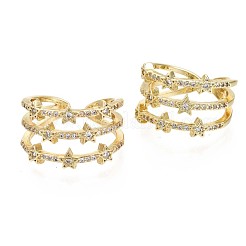 Anneaux de manchette en laiton micro pave zircone cubique&nbsp;X-RJEW-S044-084-NF
