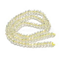 Chapelets de perles en verre électroplaqué&nbsp;GLAA-Q105-04W