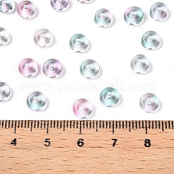 Perles de rocaille en verre transparentes peintes à la bombe&nbsp;SEED-T007-05E