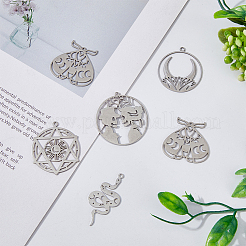 20 pièce 5 styles 201 pendentifs en acier inoxydable&nbsp;STAS-DC0013-89
