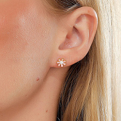 Boucles d'oreilles à tige en acier inoxydable 201 plaqué or 18 carat véritable pour femmes&nbsp;TL9676-3