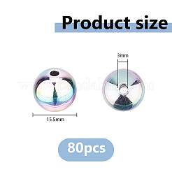 80 pièce de perles en plastique CCB opaques avec placage UV&nbsp;MACR-DC0001-28
