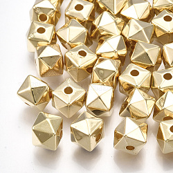 CCB Plastic Beads, Polyhedron, Light Gold, 8x8x6.5mm, Hole: 1.8mm