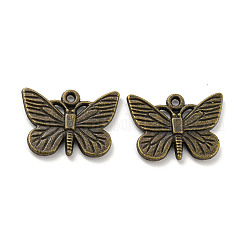 Pendente in lega, farfalla, bronzo antico, 16x22.5x3mm, Foro: 1.6 mm