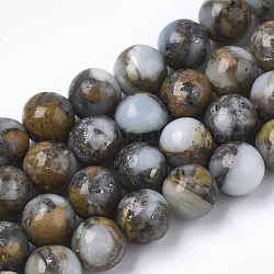 Assemblati in pietra sintetica larderite shoushan tianhuang e fili di perline di diaspro acqua terra, tondo, 8mm, Foro: 1 mm, circa 50pcs/filo, 15.75 pollice (40 cm)