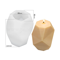 DIYの幾何学的形状のキャンドルシリコンモールド  3d 香りのキャンドル作り用  ホワイト  8.6x8.9x11.5cm