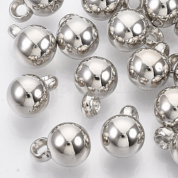 CCB Plastic Charms, Round, Platinum, 11.5x8x8mm, Hole: 1.8mm, about 1500pcs/500g
