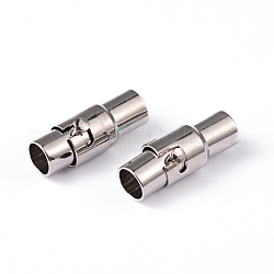 Fermoirs magnétiques à tube de verrouillage en laiton, colonne, platine, 15x6mm, Trou: 4mm