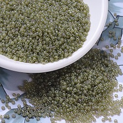 Miyuki runde Rocailles Perlen, japanische Saatperlen, 11/0, (rr2374) transparenter Olivenglanz, 2x1.3 mm, Bohrung: 0.8 mm, ca. 5500 Stk. / 50 g