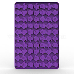 食品グレードのシリコーン製氷皿  ハロウィーンの幽霊の形をした空洞が70つあります  再利用可能な耐熱皿メーカー  ワックスメルトキャンドルソープケーキ作り用  暗紫色  200x300x9mm