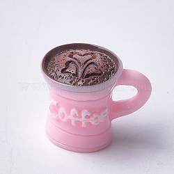 樹脂カボション  コー​​ヒーカップ  ピンク  16~17x19~20x14~14.5mm