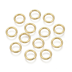 304 Edelstahl offenen Ringe springen, Metallverbinder für Heimwerkerschmuck und Schlüsselbundzubehör, echtes 16k vergoldet, 17 Gauge, 8x1.2 mm, Innendurchmesser: 5.5 mm