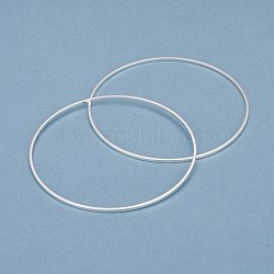 Anillos de enlace de latón, Plateado de larga duración, anillo redondo, 925 plata esterlina, 50x1mm, diámetro interior: 48 mm