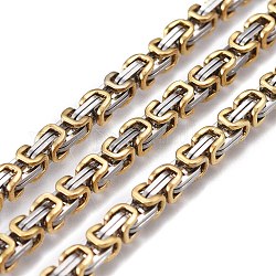 304 византийские цепи из нержавеющей стали, несварные, золотые и нержавеющая сталь цвет, 6.8~8.5x4 мм