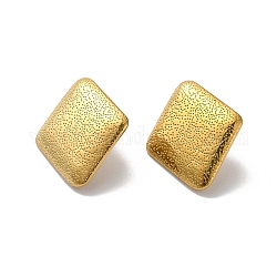 304 orecchini a bottone in acciaio inossidabile, con anelli verticali, oro, rettangolo, 25x22mm, Foro: 2.5 mm, ago :0.8mm