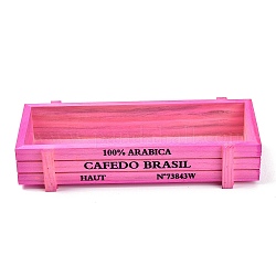 Pflanzkiste & Aufbewahrungsbox aus Holz, Rechteck mit Wort, rosa, 21.3x7.2x4.5 cm