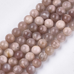 Natürliche sunstone Perlen Stränge, Klasse A, Runde, 8 mm, Bohrung: 1 mm, ca. 45~48 Stk. / Strang, 15.3 Zoll