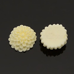 Resin Cabochons, Hair Ornament & Costume Accessory, Flower, White, 10x4.5mm