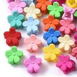 Kids Hair Accessories, Spray Painted Acrylic Claw Hair Clips, Flower, Mixed Color, 15x13mm