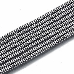 Electroplate non magnetici ematite sintetico fili di perline, Rotondo piatto / disco, platino placcato, 2x1mm, Foro: 0.8 mm, circa 450~456pcs/filo, 15.75 pollice ~ 15.94 pollici (40 cm ~ 40.5 cm)