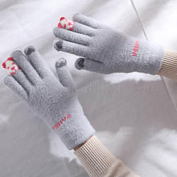 Guanti a dita intere in maglia di cotone, guanti termici antivento, guanti touch screen, modello dell'orso, 24.7cm
