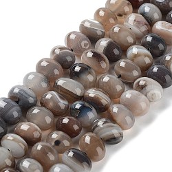 Chapelets de perles d'agate naturelle, teints et chauffée, oeuf, chameau, 12~14x9~10mm, Trou: 1.4mm, Environ 19~20 pcs/chapelet, 7.48 pouce (19 cm)