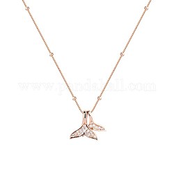 925 подвесные стерлингового серебра ожерелья, рыбий хвост, розовое золото 