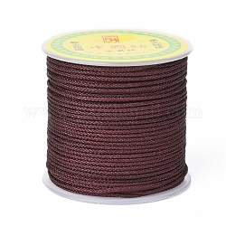 Cordón trenzado de poliéster para la fabricación de joyas, coco marrón, 2mm, alrededor de 27.34 yarda (25 m) / rollo